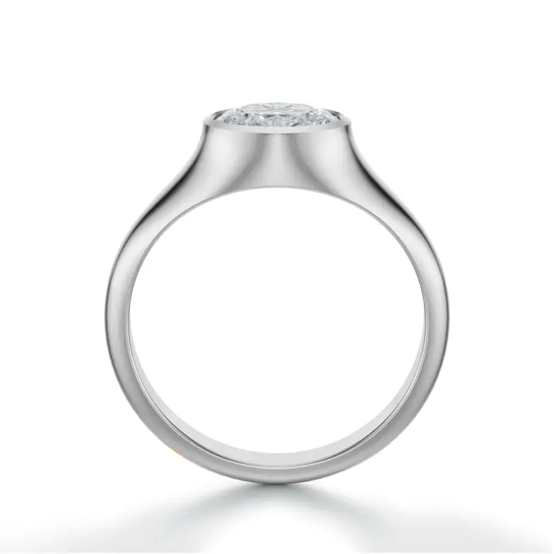 Pierścionek z owalnym diamentem białe złoto SBPZ_074